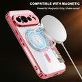 Custodia a libro magnetica elegante per Google Pixel 11 Pro con scomparti per carte RFID - Rosa