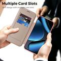 Custodia a libro magnetica elegante per Google Pixel 11 Pro con scomparti per carte RFID - Rosa