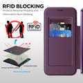 Custodia a libro magnetica elegante per Google Pixel 11 Pro con scomparti per carte RFID - Viola