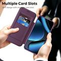 Custodia a libro magnetica elegante per Google Pixel 11 Pro con scomparti per carte RFID - Viola