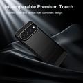 Custodia in TPU spazzolato per Google Pixel 11 Pro XL - Fibra di Carbonio - Nera