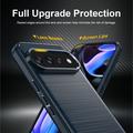 Custodia in TPU spazzolato per Google Pixel 11 Pro XL - Fibra di Carbonio - Blu