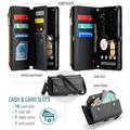 Custodia a portafoglio con blocco RFID CaseMe C36 per Google Pixel 11 Pro XL - Nera