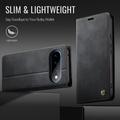 Custodia a portafoglio in pelle di vitello con blocco RFID Google Pixel 11 Pro XL Caseme 033 - Nera