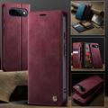 Custodia a portafoglio in pelle di vitello con blocco RFID Google Pixel 11 Pro XL Caseme 033 - Rossa