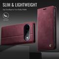Custodia a portafoglio in pelle di vitello con blocco RFID Google Pixel 11 Pro XL Caseme 033 - Rossa