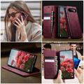 Custodia a portafoglio in pelle di vitello con blocco RFID Google Pixel 11 Pro XL Caseme 033 - Rossa