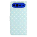 Custodia a portafoglio per Google Pixel 11 Pro XL con motivo a pois - Blu