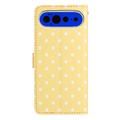Custodia a portafoglio per Google Pixel 11 Pro XL con motivo a pois - Giallo