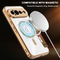 Custodia a libro magnetica elegante per Google Pixel 11 Pro XL con scomparti per carte RFID - Marrone