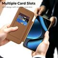 Custodia a libro magnetica elegante per Google Pixel 11 Pro XL con scomparti per carte RFID - Marrone