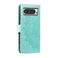 Custodia a portafoglio Mandala per Google Pixel 11 Pro XL con cinturino da polso - Verde menta