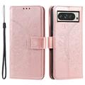 Custodia a portafoglio Mandala per Google Pixel 11 Pro XL con cinturino da polso - Rosa