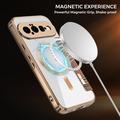 Custodia a libro magnetica elegante per Google Pixel 11 con scomparti per carte RFID - Marrone