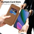Custodia a libro magnetica elegante per Google Pixel 11 con scomparti per carte RFID - Marrone