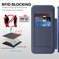 Custodia a libro magnetica elegante per Google Pixel 11 con scomparti per carte RFID - Blu