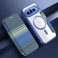 Custodia a libro magnetica elegante per Google Pixel 11 con scomparti per carte RFID - Blu