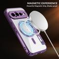 Custodia a libro magnetica elegante per Google Pixel 11 con scomparti per carte RFID - Viola