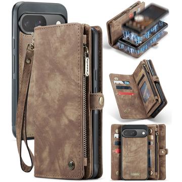 Custodia a portafoglio multifunzionale 2 in 1 Caseme 008 per Google Pixel 9/9 Pro - Marrone