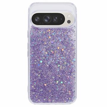 Custodia in TPU Glitter Flakes per Google Pixel 9 Pro XL - Viola