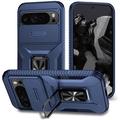 Custodia ibrida con anello rotante per Google Pixel 9 Pro XL con protezione per fotocamera - Blu