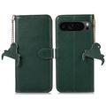Custodia a Portafoglio in Pelle con RFID per Google Pixel 9 Pro XL - Verde