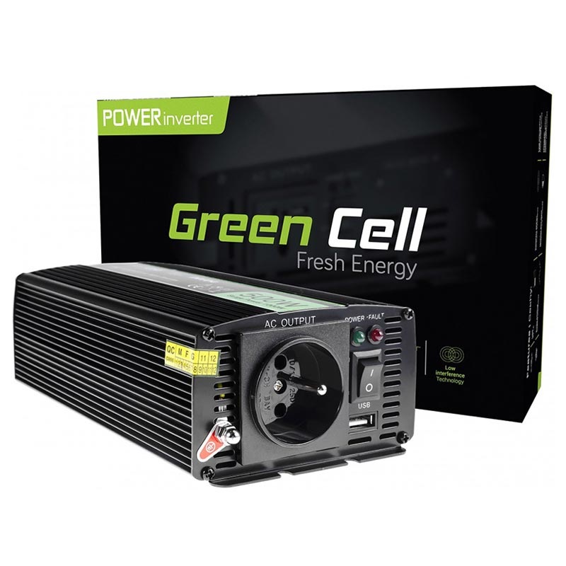 Green Cell INV04 Inverter Tensione Auto - 24V-230V - 500W/1000W