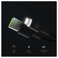 Cavo Lightning Rapida con Luce a LED Green Cell Ray - 2.4A, 1.2m - Nero
