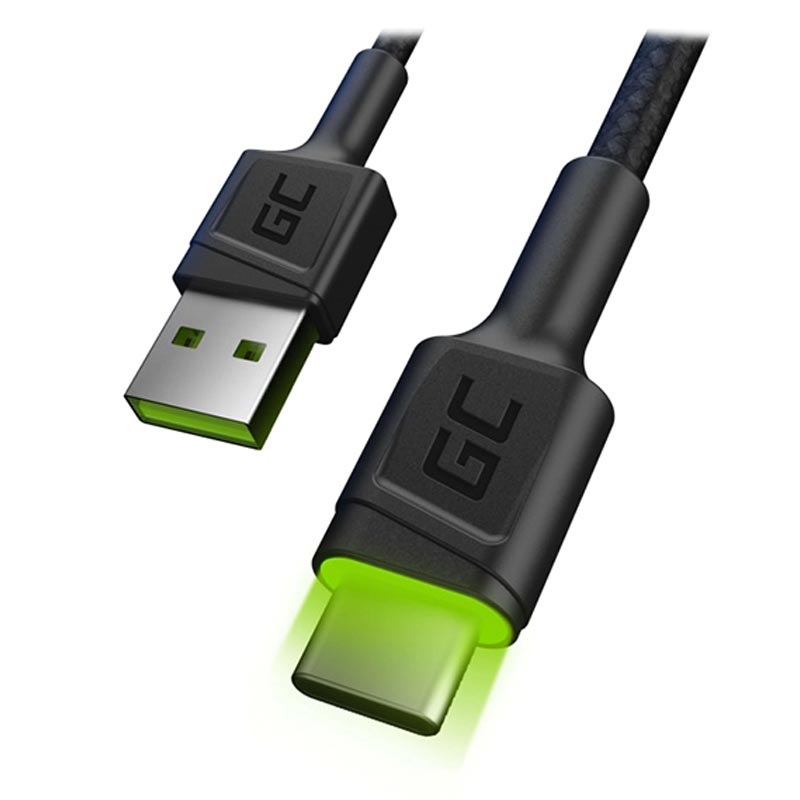 Cavo USB-C Green Cell Ray Fast con luce LED - 1,2 m
