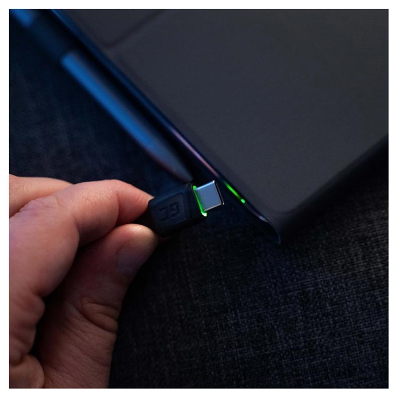 Cavo USB-C Tipo C 2m LED Green Cell Ray, con ricarica rapida