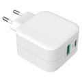 Caricabatterie da parete GreyLime 38W PD e QC - USB-C, USB-A - Bianco