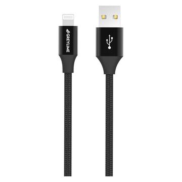 Cavo USB-A / Lightning intrecciato GreyLime - Certificato MFi - 2 m - Nero