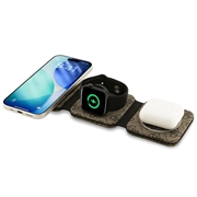 Caricabatterie wireless magnetico MagSafe 3-in-1 Guess 4G - Marrone