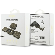 Caricabatterie wireless magnetico MagSafe 3-in-1 Guess 4G - Marrone