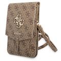 Borsa per smartphone Guess 4G Big Logo con tasche per carte - Marrone
