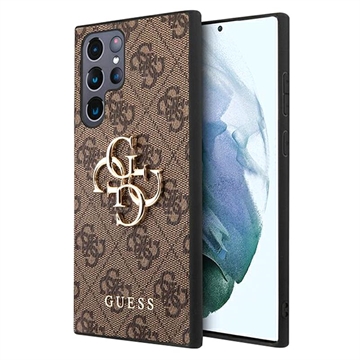 Custodia Ibrida Guess 4G Big Metal Logo per Samsung Galaxy S23 Ultra 5G - Marrone