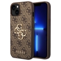 Custodia Ibrida Guess 4G Big Metal Logo per iPhone 15 - Marrone