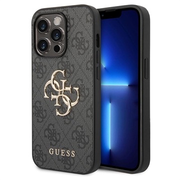 Custodia Ibrida Guess 4G Big Metal Logo per iPhone 15 Pro - Grigia