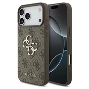 Custodia Ibrida Guess 4G Big Metal Logo per iPhone 18 Pro - Marrone