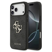 Custodia Ibrida Guess 4G Big Metal Logo per iPhone 18 Pro - Grigia