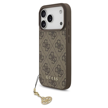 Custodia ibrida iPhone 17 Pro Guess 4G Charm - Compatibile con MagSafe - Marrone