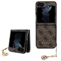 Custodia Ibrida Guess 4G Charms Collection per Samsung Galaxy Z Flip5 - Marrone