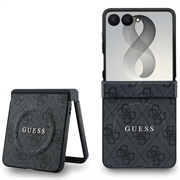 Custodia ad anello colorata Guess 4G per Samsung Galaxy Z Flip8 - Compatibile con MagSafe - Nera