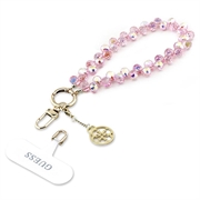 Cinturino da polso universale Guess 4G Crystals Charm - Rosa