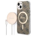 Custodia & Caricatore Senza Fili Guess 4G Edition Bundle Pack per iPhone 14 Plus - Marrone