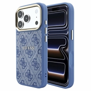 Custodia Guess 4G Gold Frame per iPhone 18 Pro - Compatibile con MagSafe - Blu