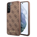 Custodia Ibrida Guess 4G Metal Gold Logo per Samsung Galaxy S23 5G - Marrone