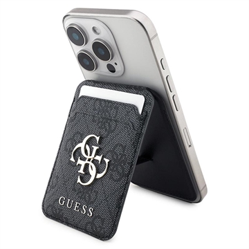 Portacarte con logo Guess 4G in metallo con supporto - Compatibile con MagSafe
