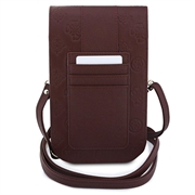 Borsa porta cellulare Guess 4G Peony Stripe con logo in metallo - Borgogna