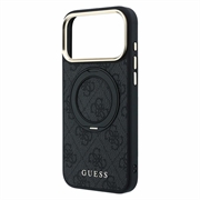 Custodia MagSafe per iPhone 18 Pro Guess 4G Ring Stand - Nera